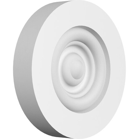 Ekena Millwork Standard Grayson Bullseye Rosette with Square Edge, 4"W x 4"H x 3/4"P ROSP040X040X075GRY02